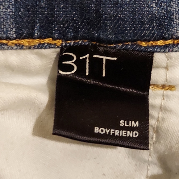 Pilcro Anthropologie Denim Slim Boyfriend Jeans Distressed Size 31 Tall EUC Pant - Picture 8 of 9